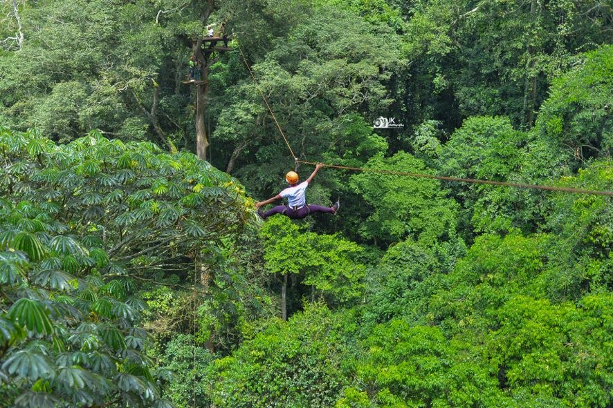 Zip lining at Griffin Falls