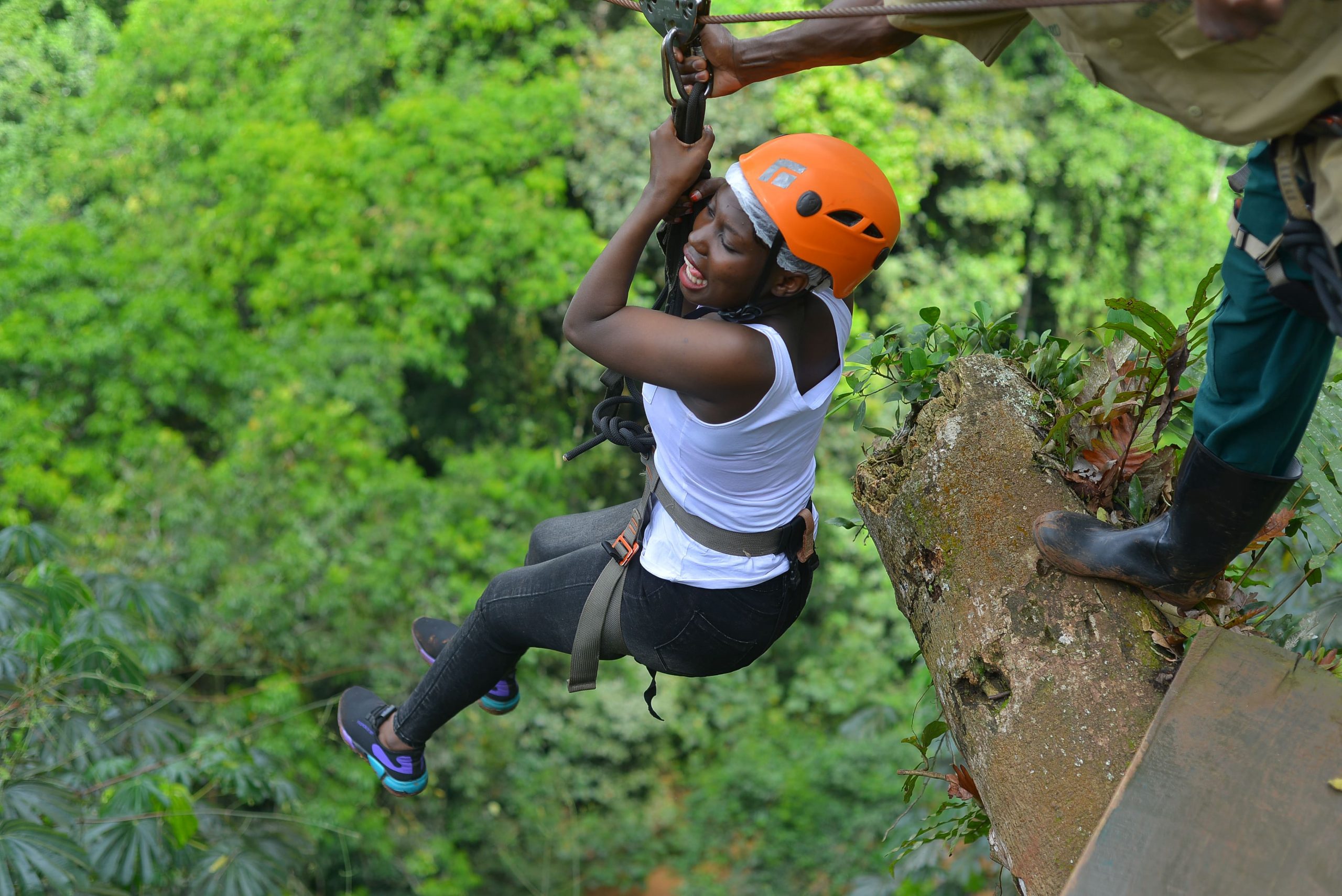 Zip lining at Griffin Falls