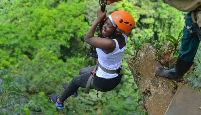 Zip lining at Griffin Falls